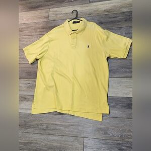 Polo Ralph Lauren Yellow Polo Shirt Men's XXL Big Classic Fit Casual